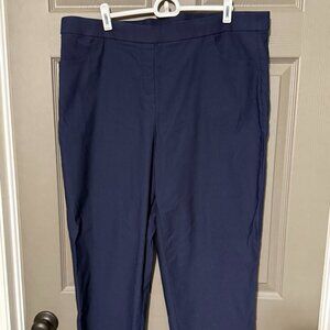 Alfred Dunner Allure Slimming Stretch Pants EUC Navy 18W